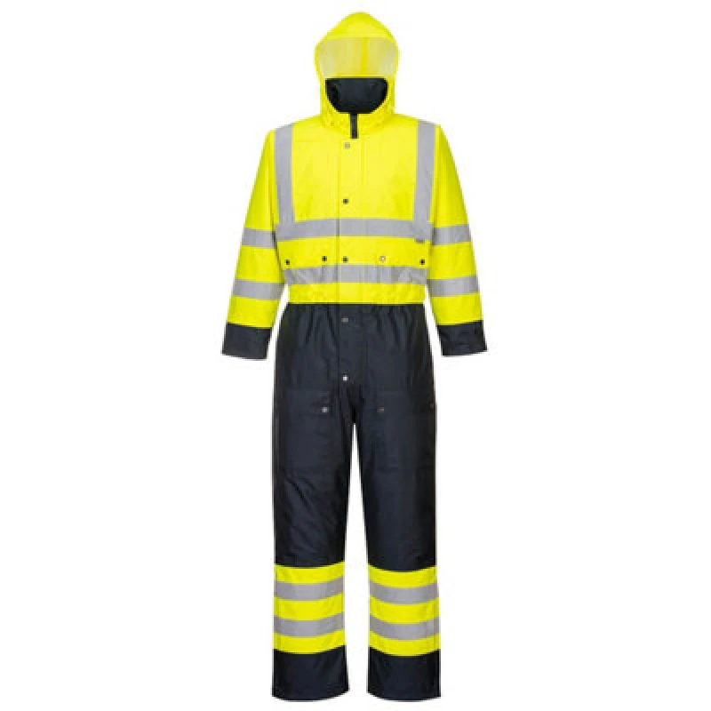 Image of Oxford Weave 300D Class 3 Hi Vis Contrast Overall S485YNR7XL Colour: Yellow / Navy