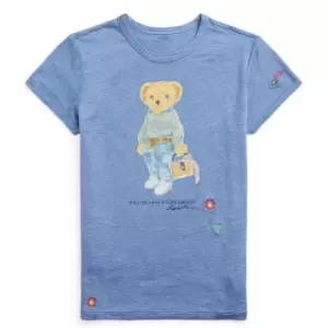Image of Polo Ralph Lauren New Orleans Bear T-Shirt - Blue