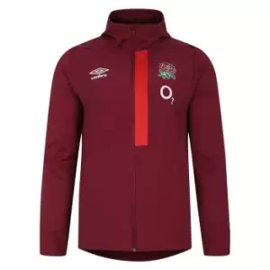 Image of Umbro England Rugby Hooded Jacket 2023 2024 Adults - Red