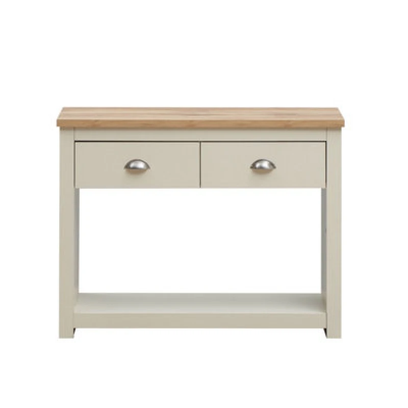 Image of Timber Art Design Lisbon Console Hall Way Table With 2 Drawers Cream