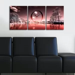 Image of 3P3040CS-85 Multicolor Decorative Canvas Wall Clock (3 Pieces)