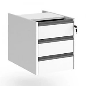 Image of Dams International Fixed Pedestal with 3 Lockable Drawers MFC Contract 25 416 x 590 x 474mm White