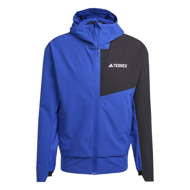Image of adidas Mens Terrex Multi Hooded Long Sleeve Softshell Jacket Blue/Black male S