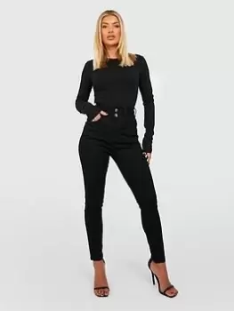 Image of Boohoo High Waisted Super Skinny Jeans - Black, Size 8, Women