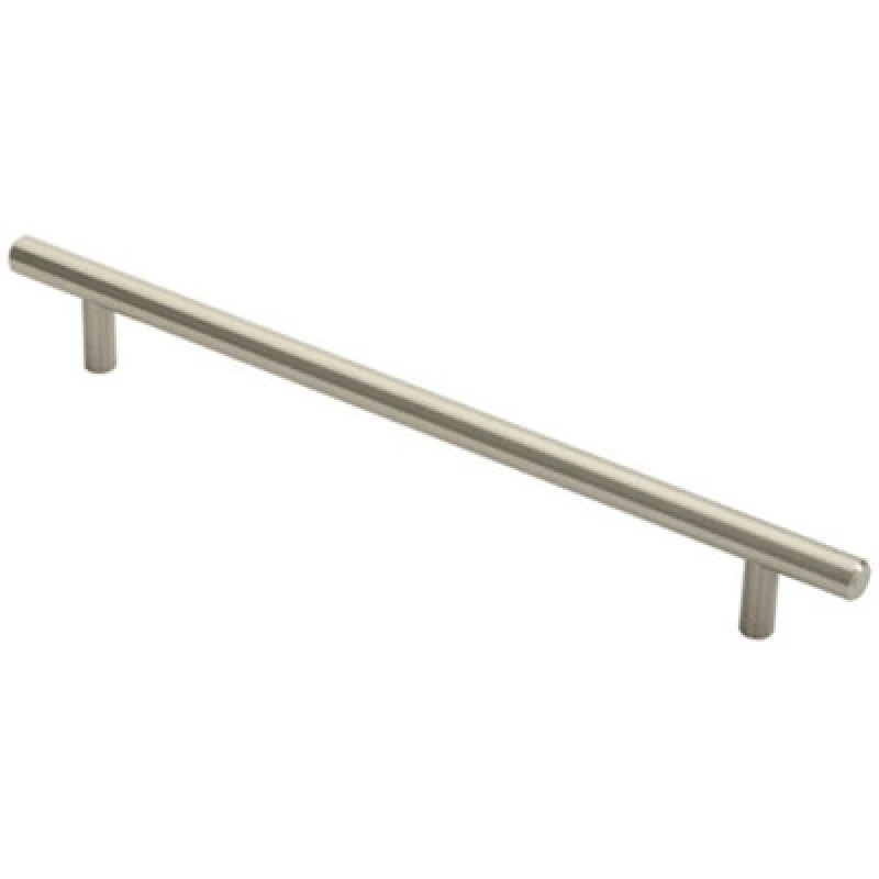 Image of Loops Round T Bar Cabinet Pull Handle 284 x 12mm 224mm Fixing Centres Satin Nickel Metallics unisex