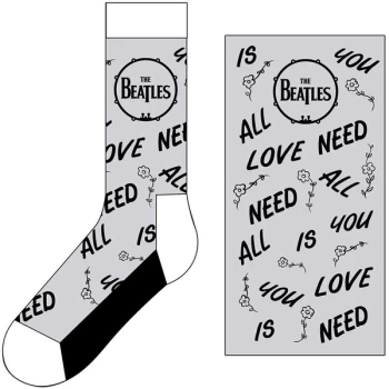 Image of The Beatles - AYNIL & Drum Unisex UK Size 7 - 11 Ankle Socks - Grey