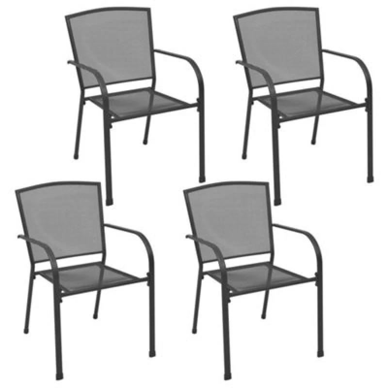 Image of VIDAXL Outdoor Chairs 4 pcs Mesh Design Anthracite Steel Vidaxl 8720286065907