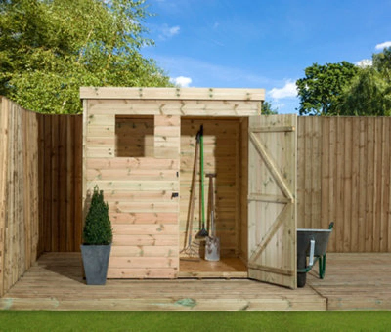 Image of Empire Sheds Empire 1500 Pent 5X3 Pressure Treated Tongue And Groove Wooden Garden Shed Door Right (5' X 3' / 5ft X 3ft) (5X3)