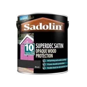Image of Sadolin Superdec Opaque Wood Protection Black Gloss 5 litre