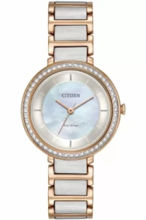 Image of Ladies Citizen Silhouette Crystal Watch EM0483-89D
