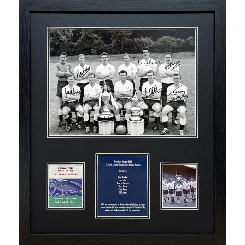 Image of AllStarSignings Ltd Tottenham Hotspur 1961 photo signed by 6 White unisex One Size