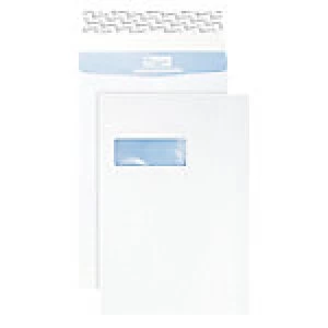 Image of Premium Secure Gusset Envelopes C4 125gsm White Window Peel and Seal 100 Pieces
