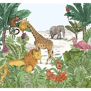 Image of Watercolour Jungle Wall Mural 3m x 2.8m