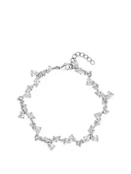 Image of Jon Richard Rhodium Plated Cubic Zirconia Crystal Vine Pear Bracelet