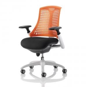 Image of Trexus Flex Task Operator Chair With Arms Black Fabric Seat Orange