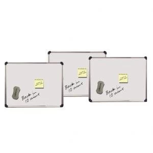 Image of Magnetic Drywipe Boards 280x430mm Silver with Chrome 14571CA
