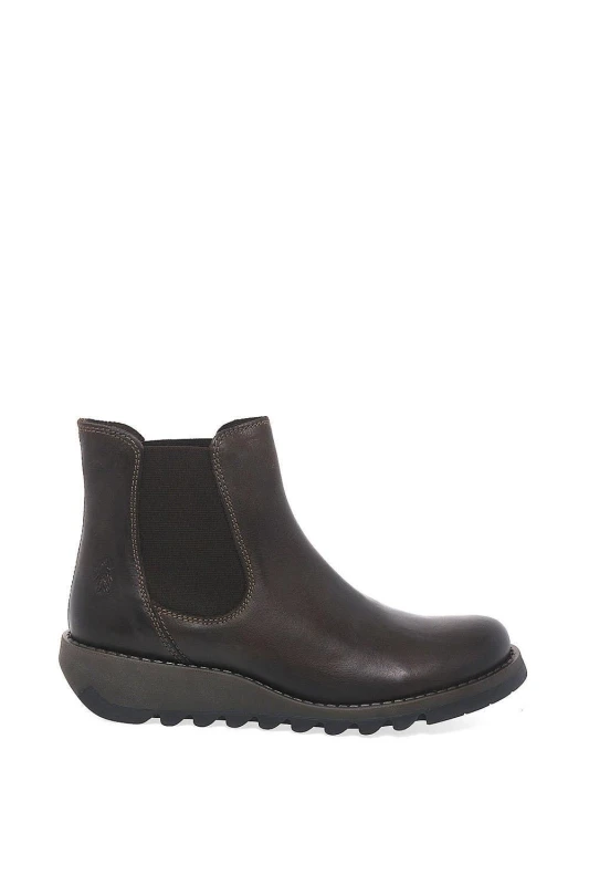 Image of Fly London Womens 'Salv' Casual Chelsea Boots in Dark Brown Size: 7 Dark Brown Female 7