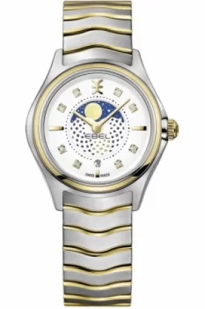 Image of Ladies Ebel Wave Mini Moonphase Diamond Watch 1216373