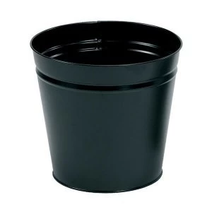 Image of 5 Star Facilities 15 Litre Waste Bin Round Metal Scratch Resistant Black