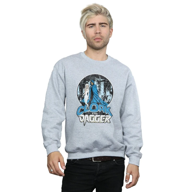 Image of Marvel Marvel Men Cloak And Dagger Retro Sweatshirt in Grey Size: Small Grey S Male 5057864487107