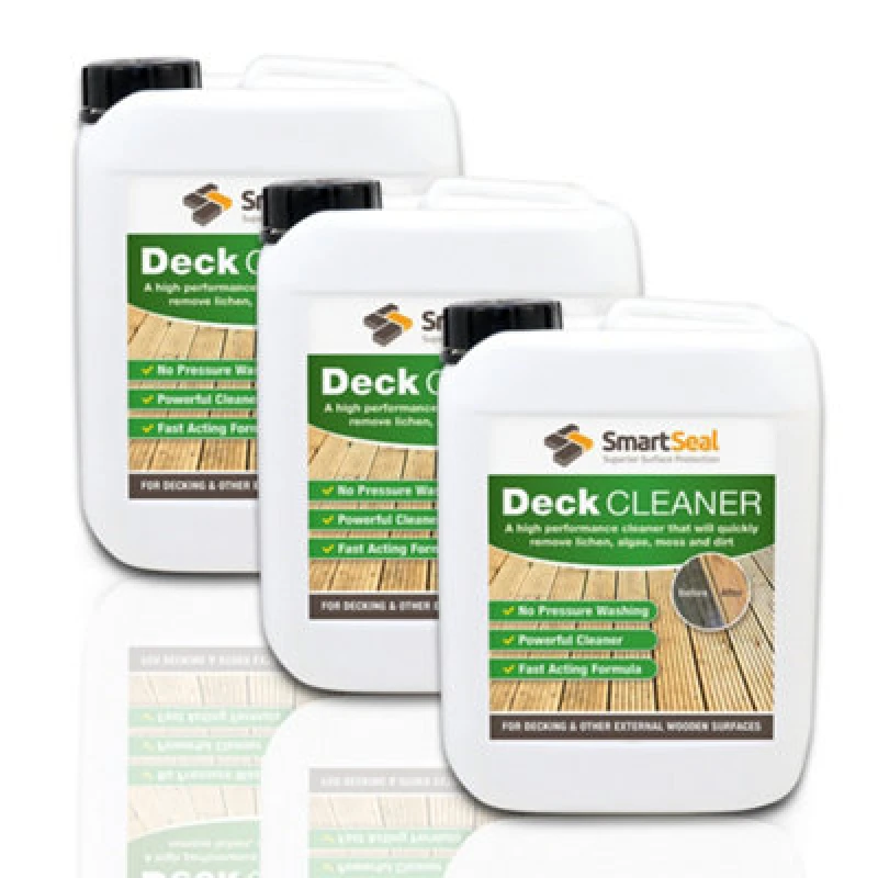 Image of Smartseal Decking Cleaner, Fast Acting Deck Cleaner, Removes Moss, Lichen, Green Algae, Dirt And Black Spot, 3 X 5L