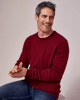 Image of Cotton Traders Mens Lambswool-Rich Jumper in Red