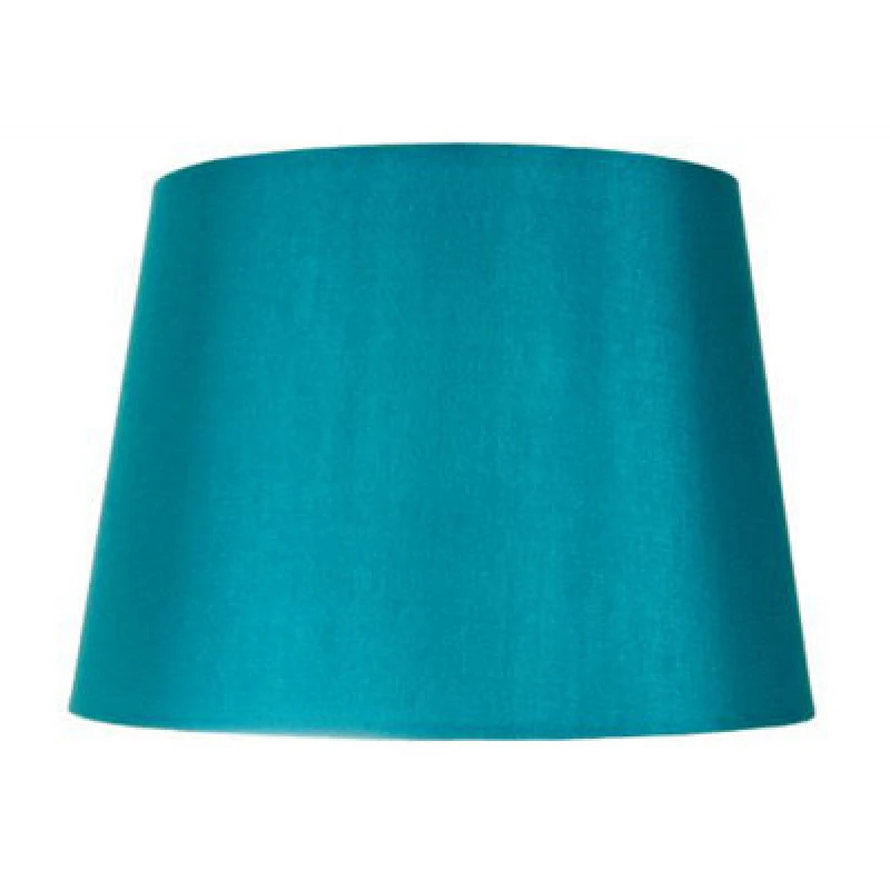 Image of Happy Homewares Traditionally Designed Medium 12 Drum Lamp Shade In Sleek Teal Faux Silk Fabric