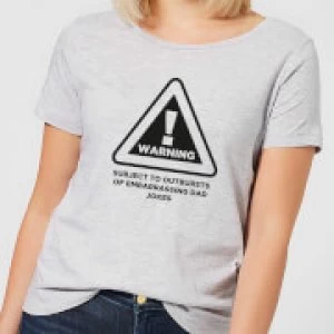 Image of Warning Dad Jokes Womens T-Shirt - Grey - 4XL