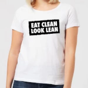 Image of Eat Clean Look Lean Womens T-Shirt - White - 5XL