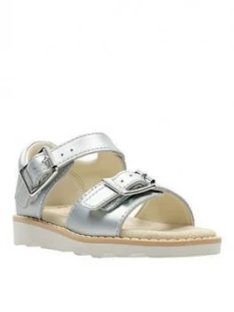Image of Clarks Crown Bloom Toddler Girls Sandal, Silver, Size 7.5 Younger