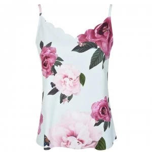 Image of Ted Baker Scallop Neck Floral Cami Top - Mint