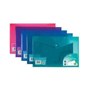 Image of Original Concord Stud Wallet File Vibrant Polypropylene Foolscap Assorted Colours Pack of 5
