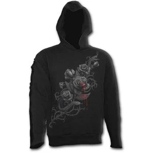 Image of Fatal Attraction Mens Large Gothic Black Strap Hoodie - Black