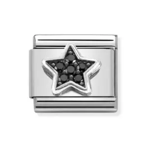 Image of Nomination Classic Silver Star Black CZ Charm