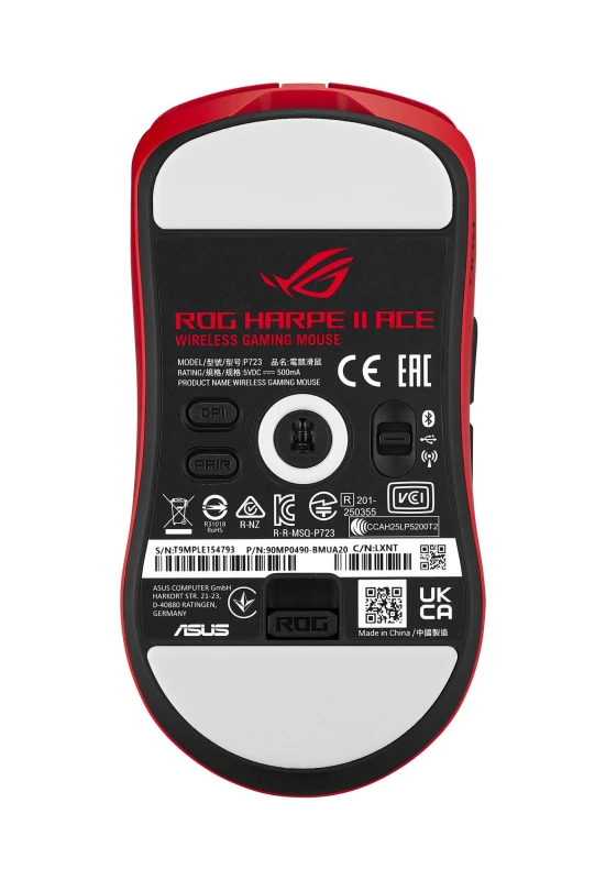 Image of ASUS ROG Harpe II Ace RED mouse Gaming Right-hand RF Wireless + Blueto