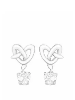 Image of Simply Silver Sterling Silver 925 Cubic Zirconia Knot Drop Earrings, Silver, Women