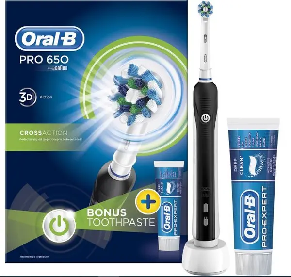 Image of Oral B Pro 650 Electric Toothbrush & Pro Expert Whitening Toothpaste 75ml