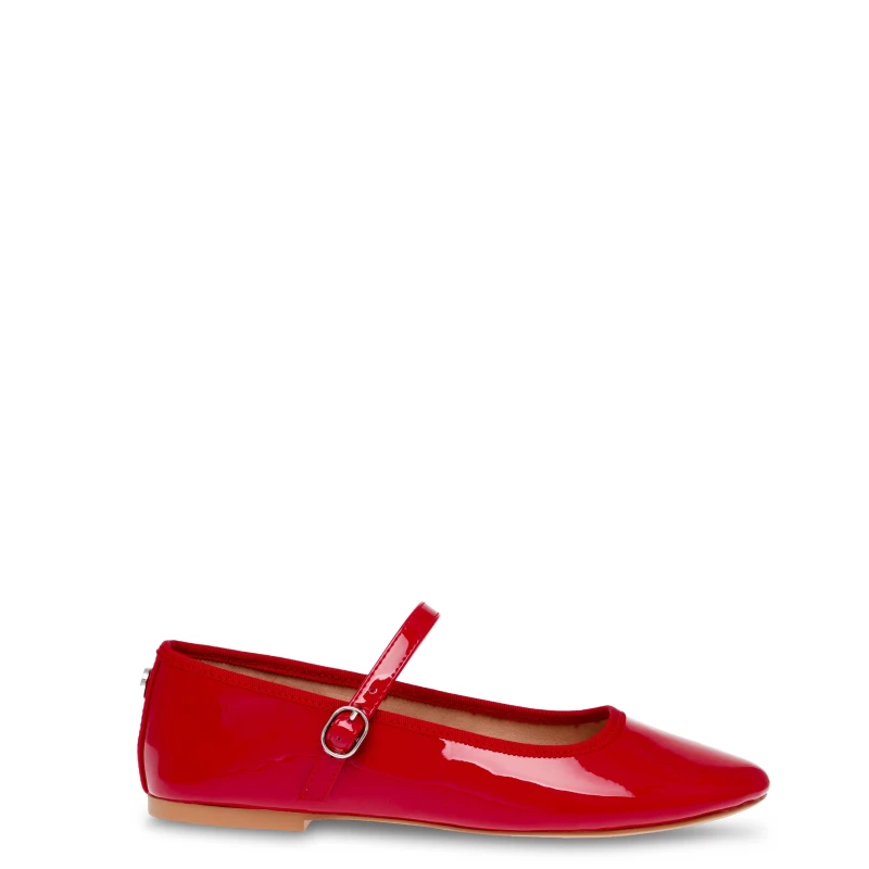 Image of Steve Madden Womens Vinetta Ballet Pumps Red Patent female 4 (37)