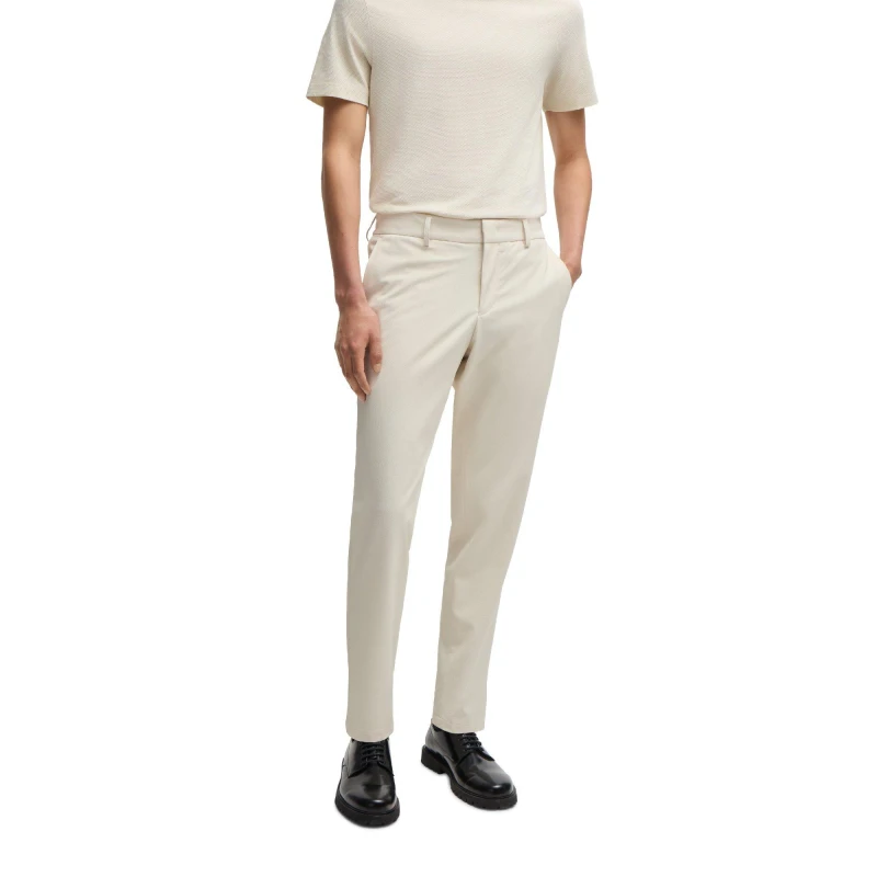 Image of Boss Mens P Genius Straight Leg Trousers Open White male 34