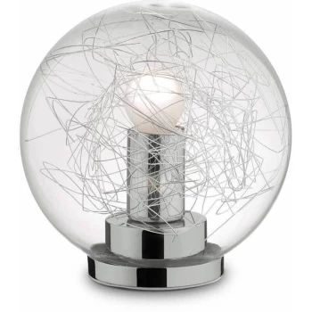 Image of Ideal Lux Mapa Max - 1 Light Small Table / Floor Lamp Chrome, E27