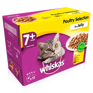 Image of Whiskas 1+ Poultry Feasts in Jelly Cat Food 12 x 85g