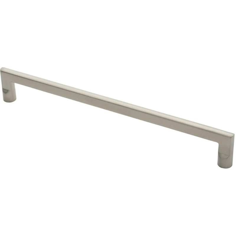Image of Loops Flat D Bar Door Pull Handle 475 x 15mm 350mm Fixing Centres Satin Steel Metallics unisex