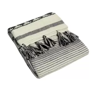 Image of Furn. Pangea Woven Cotton Throw Black