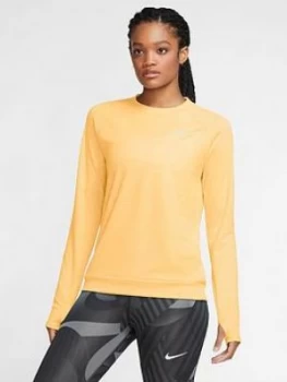 Image of Nike Running Long Sleeve Pacer Crew Top - Melon
