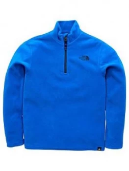 Image of The North Face The North Face Boys Glacier 14 Zip Fleece Blue Size M10 12 Years