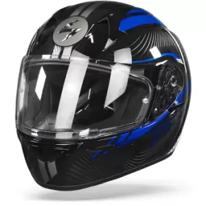 Image of Scorpion EXO-390 Sting Black Blue Full Face Helmet L