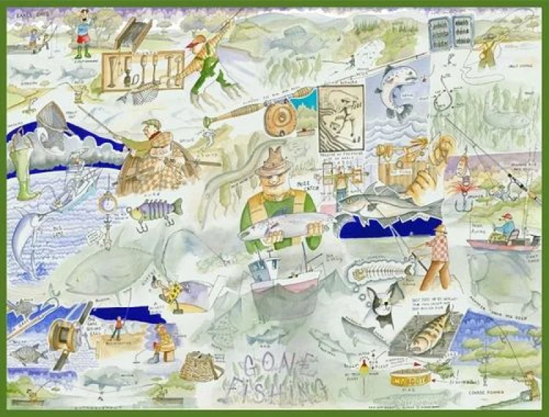 Image of Tim Bulmer Fishing - Tim Bulmer 1000 Piece Jigsaw Puzzle
