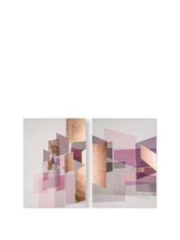 Image of Graham & Brown Rose Gold Geos Canvas Wall Art