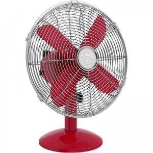 Image of Swan SFA12620RN 12 Retro Red Desk Fan