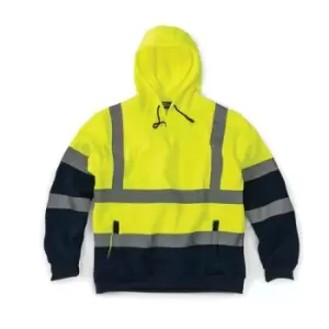 Image of Tough Grit Hi-Vis 2-Tone Hoodie Yellow/Navy - M